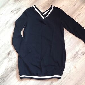 Shein long black shirt w white accents